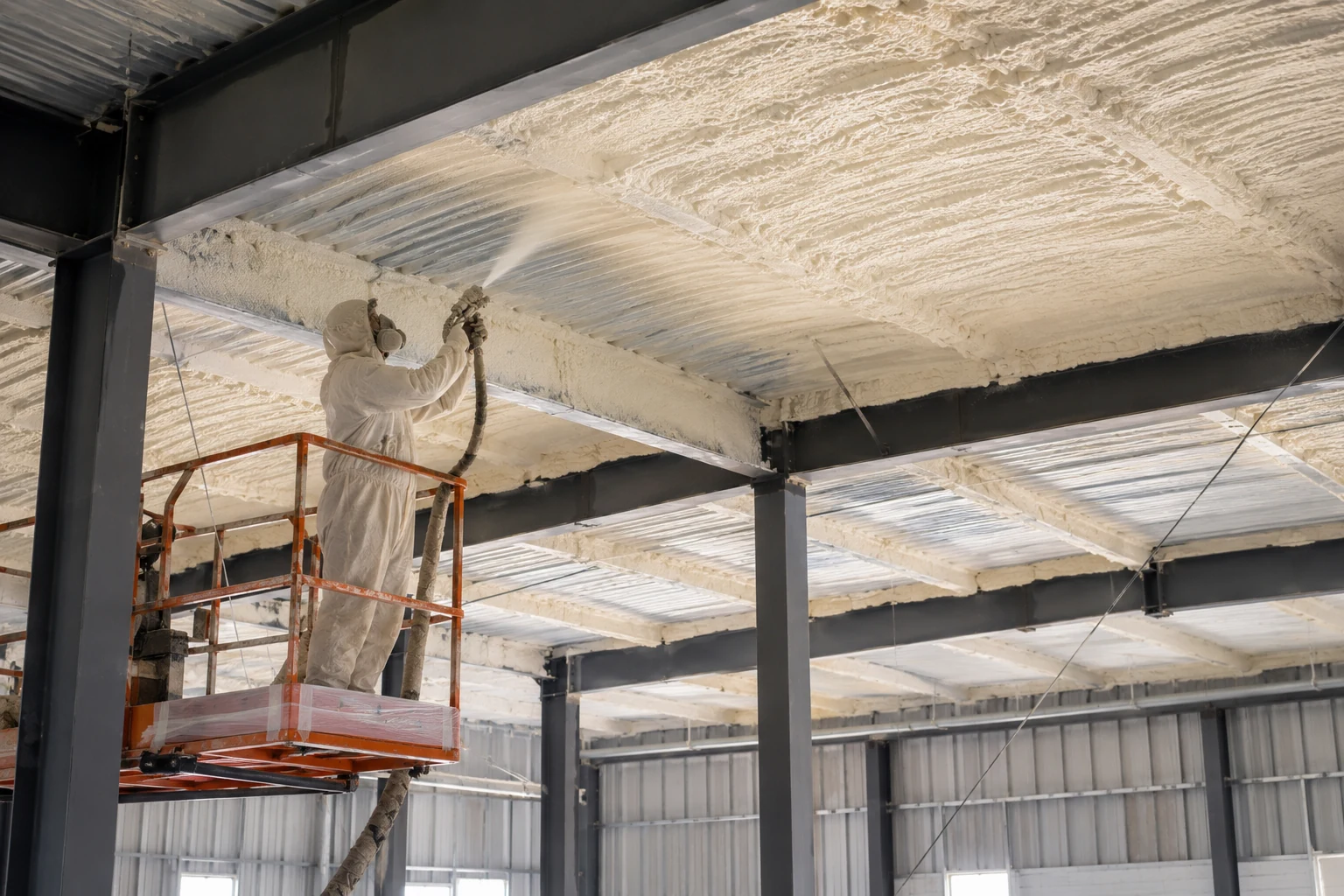 Commercial spray foam insulation installation