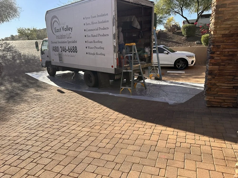 East Valley Insulation work vehicle at a local project site